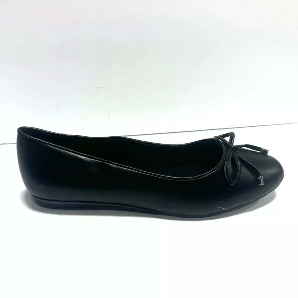 Anne Klein Womens Gemma Flat Black Size 9 M